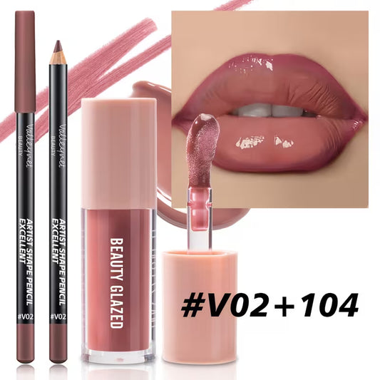 2-Piece Precision Lip Liner & Matte Glaze Set.