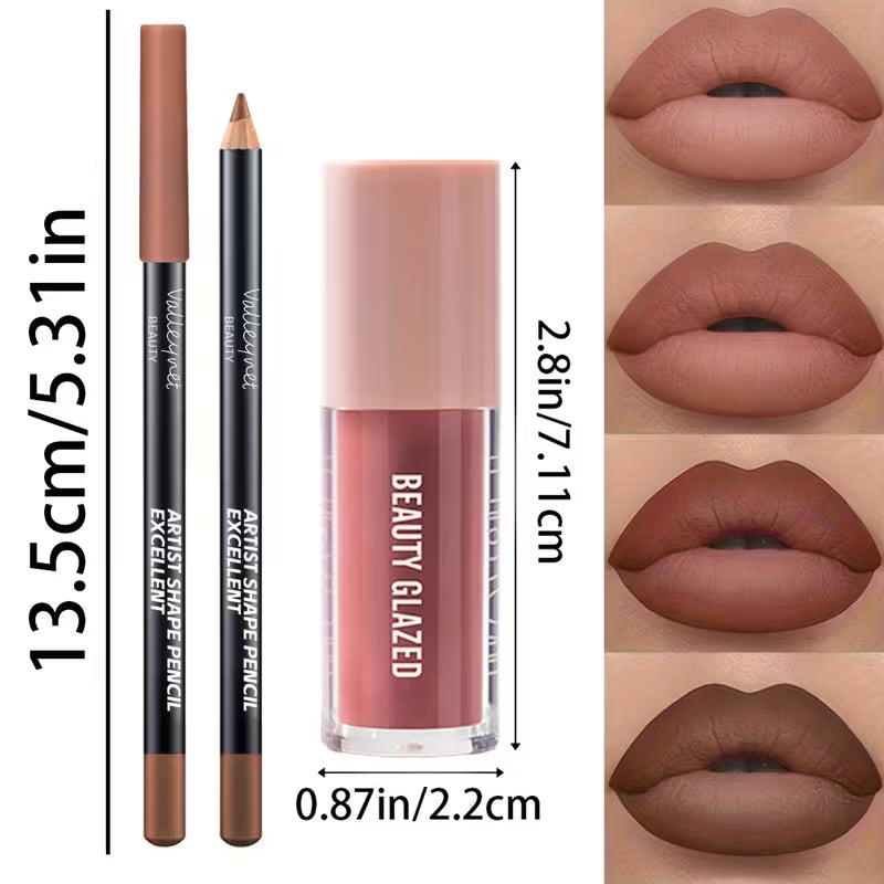 2-Piece Precision Lip Liner & Matte Glaze Set.