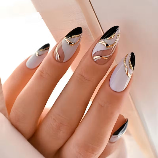 24 PCS Almond Shaped Press-On Nails Kit