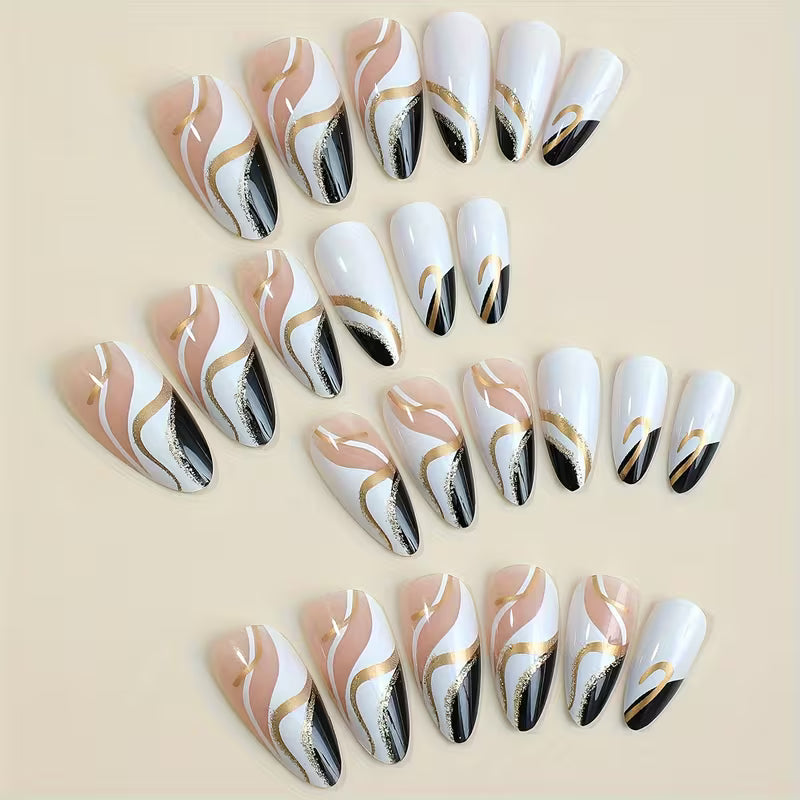 24 PCS Almond Shaped Press-On Nails Kit