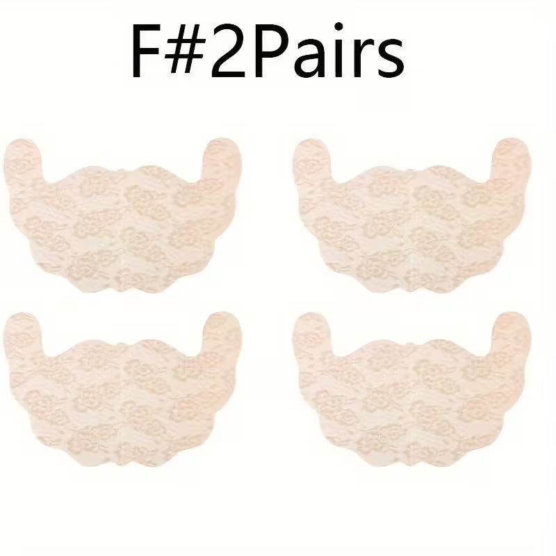 2 Pairs of Plus Size Sticky Lace Breathable Invisible Breast.