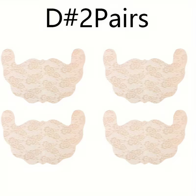 2 Pairs of Plus Size Sticky Lace Breathable Invisible Breast.