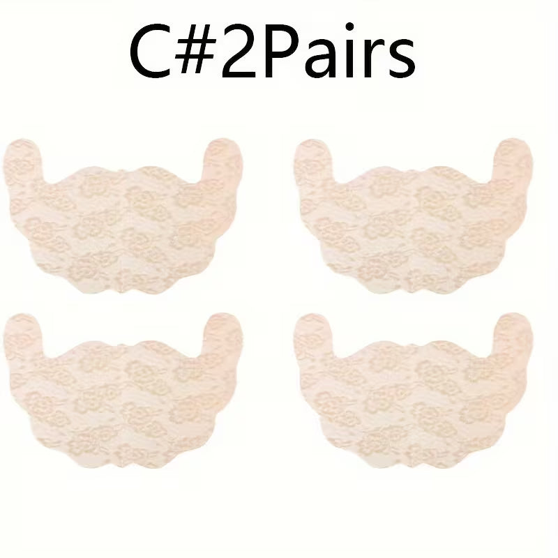 2 Pairs of Plus Size Sticky Lace Breathable Invisible Breast.