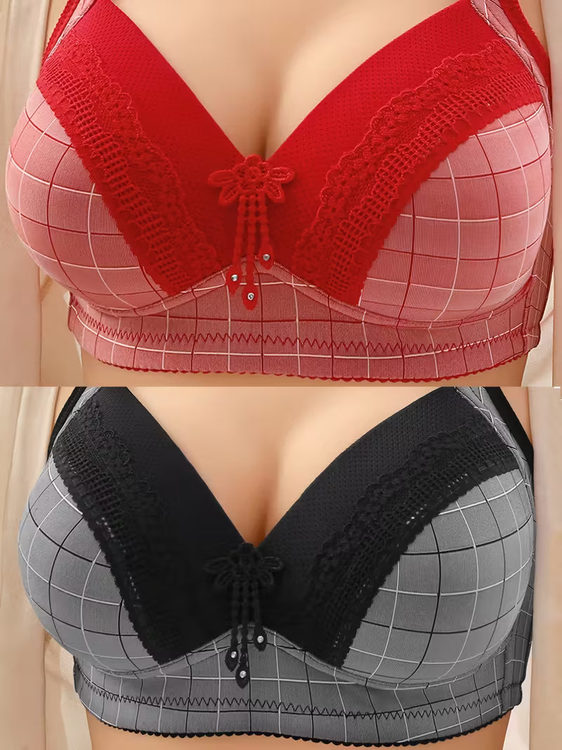 2pcs Women’s Wire-Free Breathable Bra Set.