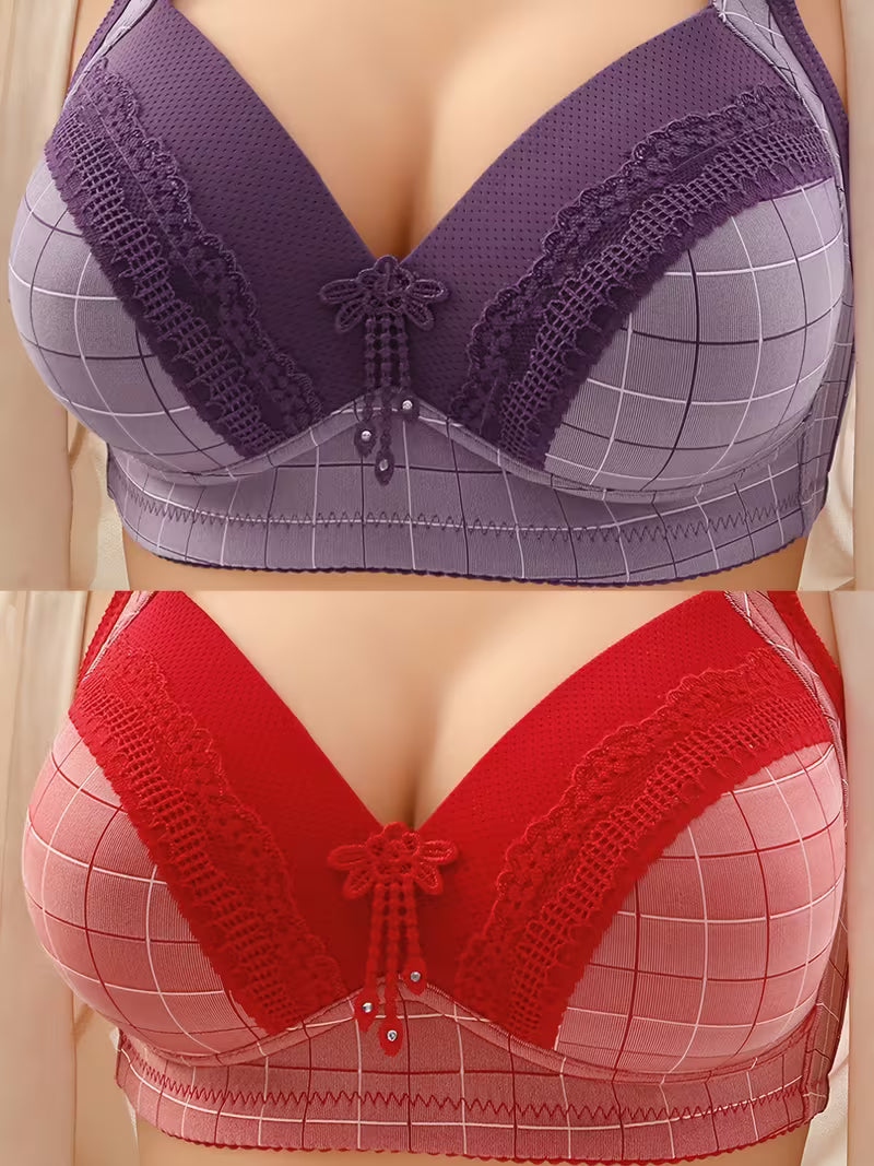 2pcs Women’s Wire-Free Breathable Bra Set.