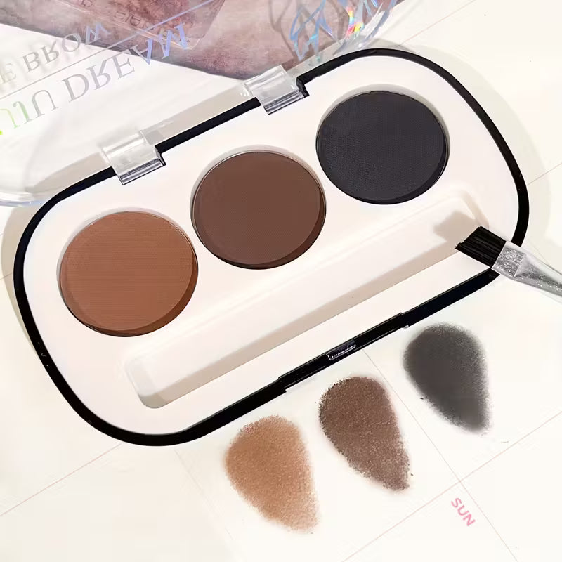 3-Color Matte Eyebrow Powder & Sculpting Tray.