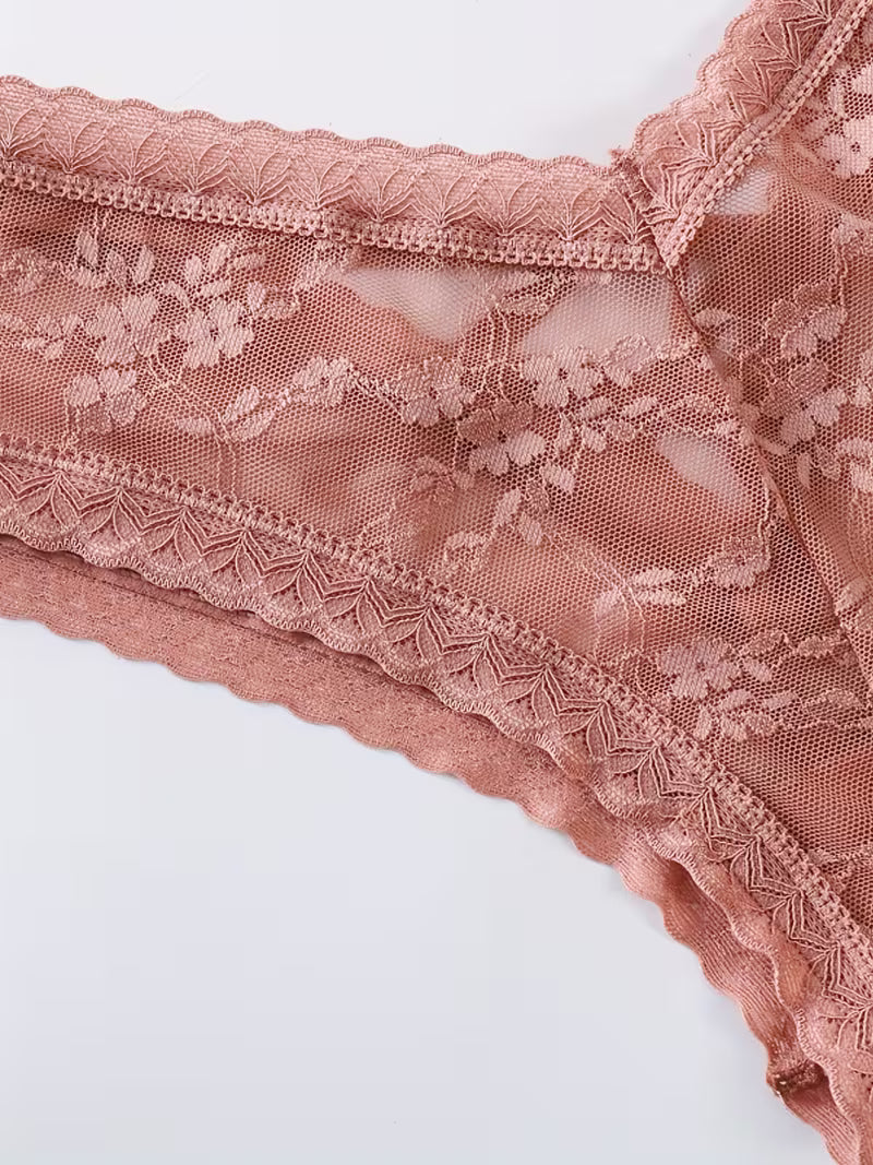 3-Pack Cross-Back Lace Thongs.