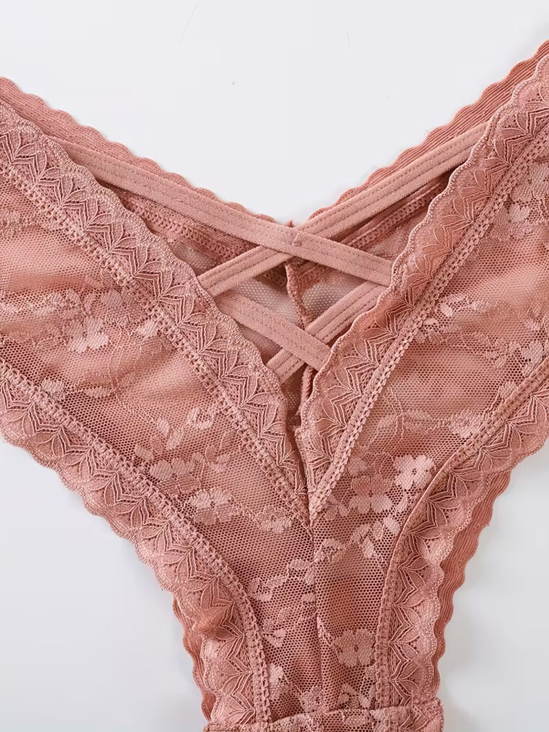 3-Pack Cross-Back Lace Thongs.