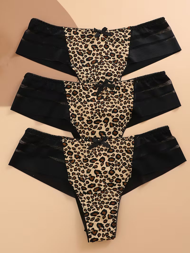 3-Pack Women’s Mesh Stitching Thongs