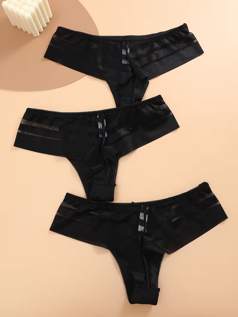 3-Pack Women’s Mesh Stitching Thongs