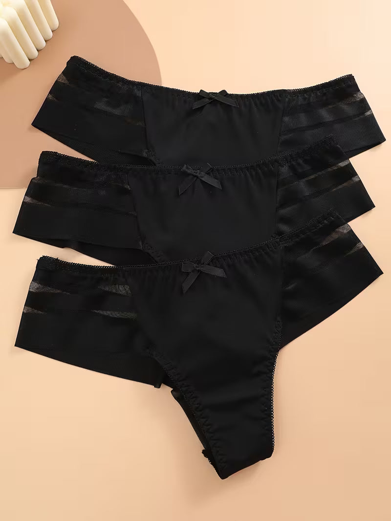 3-Pack Women’s Mesh Stitching Thongs