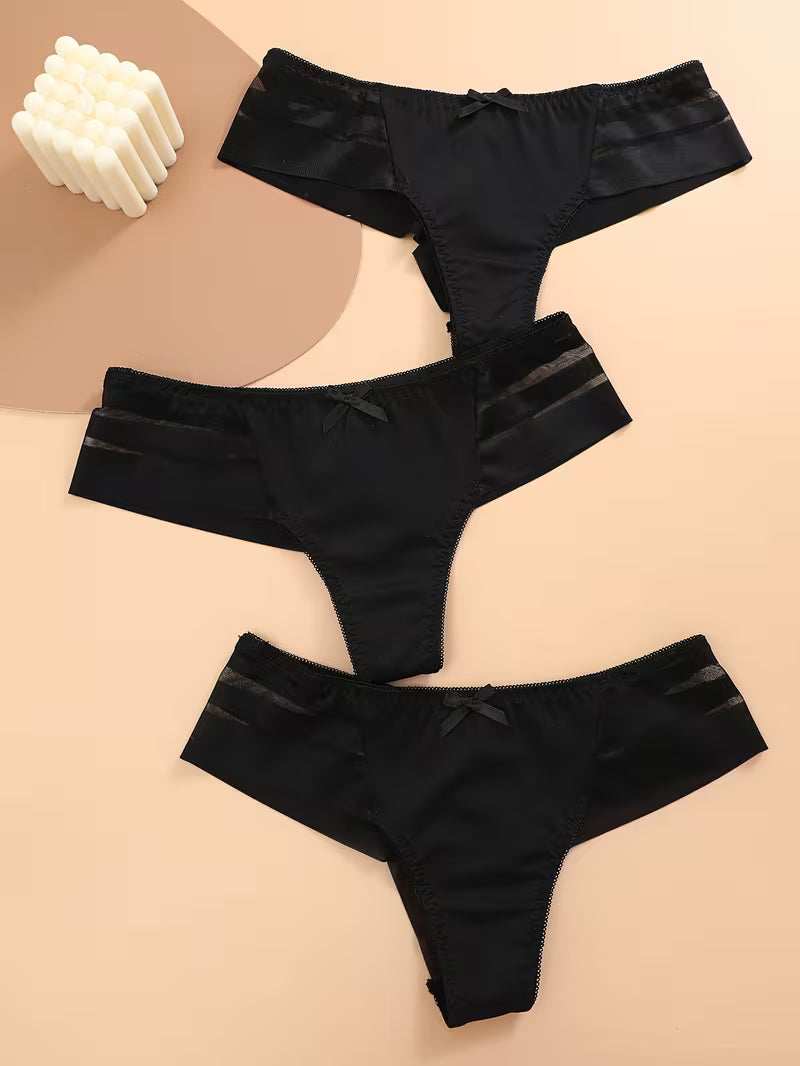 3-Pack Women’s Mesh Stitching Thongs