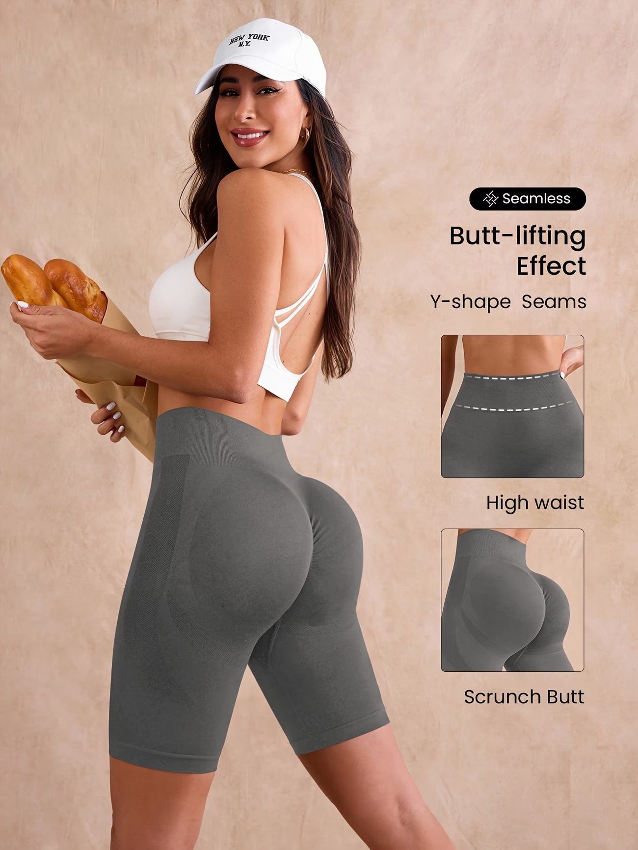 3/4 High-Stretch Yoga Shorts.