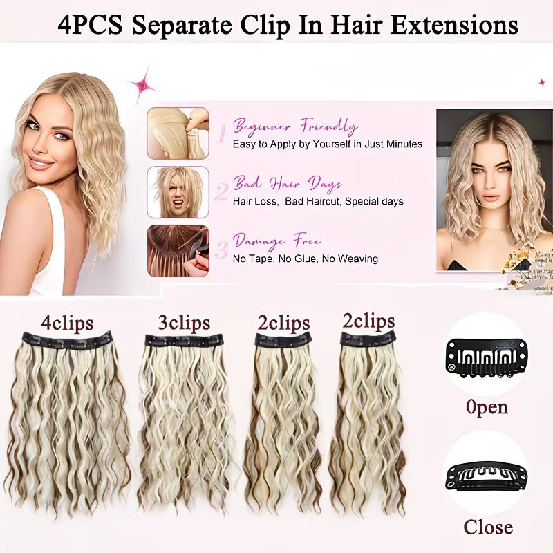36cm Invisible Lace Clip-In Extensions.