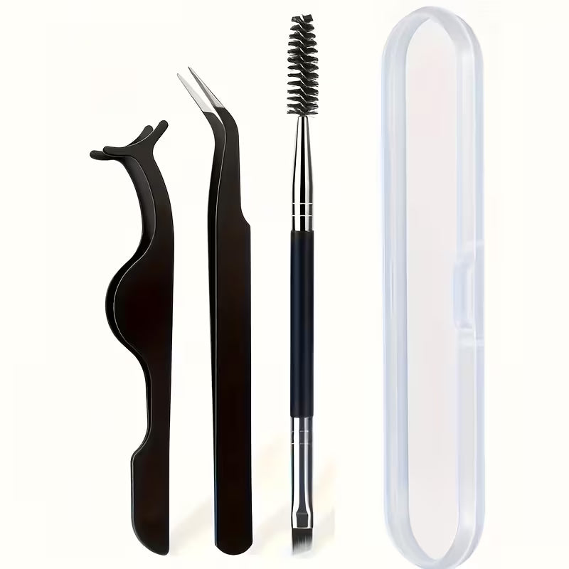3pc Stainless Steel Precision Tweezer & Styling Set.