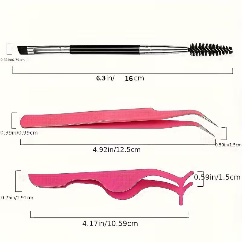 3pc Stainless Steel Precision Tweezer & Styling Set.
