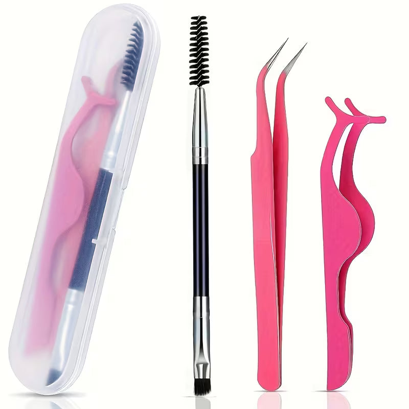 3pc Stainless Steel Precision Tweezer & Styling Set.