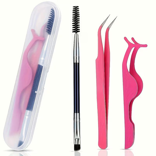 3pc Stainless Steel Precision Tweezer & Styling Set.