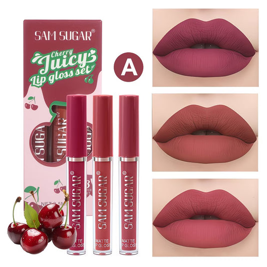3pc Watermelon-Scented Waterproof, Matte Lip Kit.