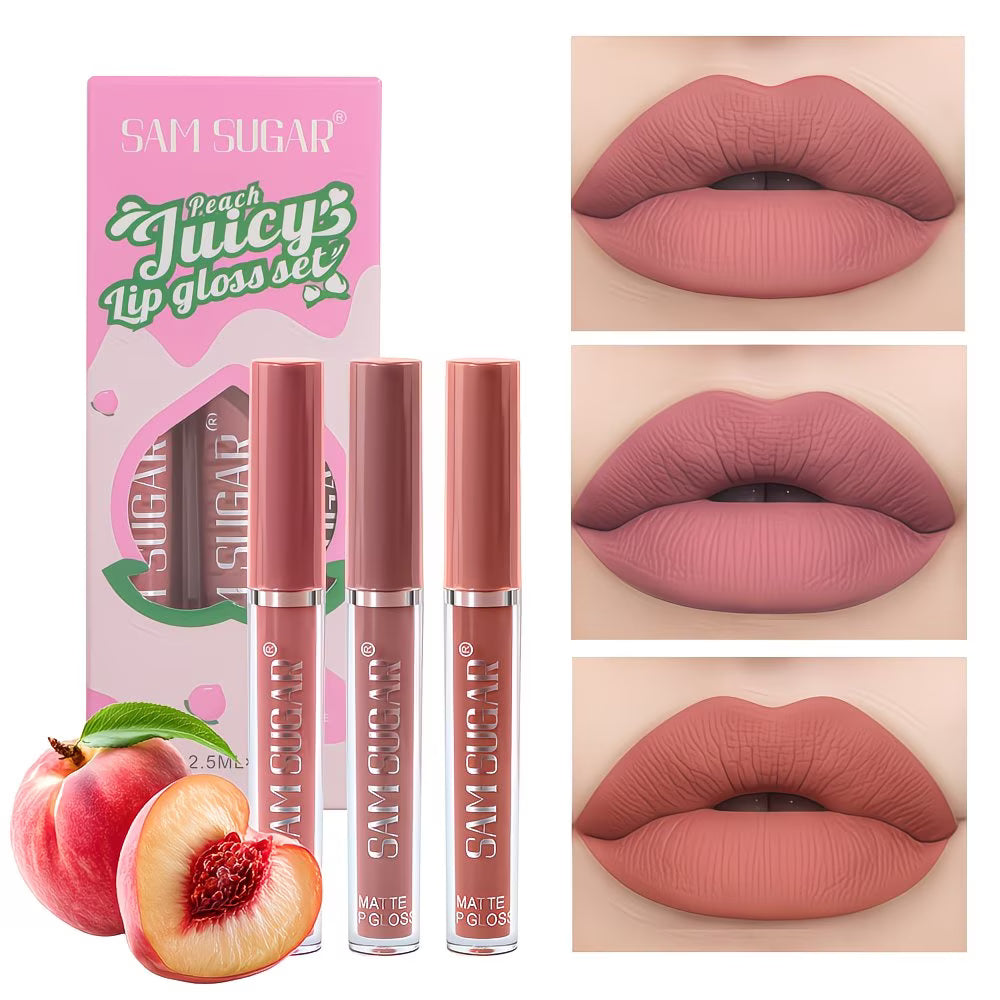 3pc Watermelon-Scented Waterproof, Matte Lip Kit.