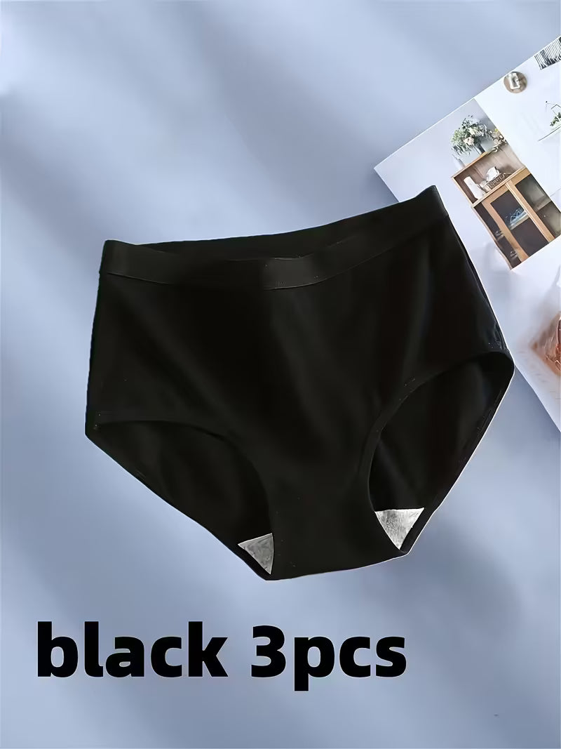 3pcs Elegant High-Waist Tummy Control Panties.