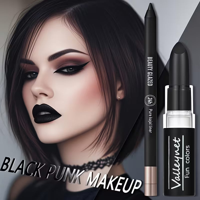 3pcs Matte Black Dark Makeup Collection.