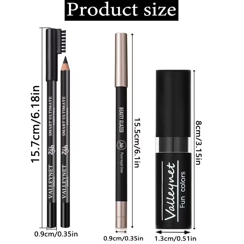 3pcs Matte Black Dark Makeup Collection.
