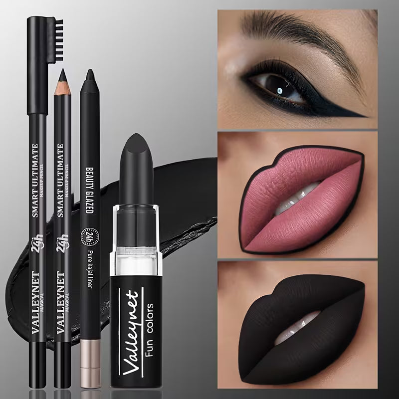3pcs Matte Black Dark Makeup Collection.