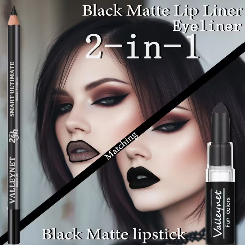 3pcs Matte Black Dark Makeup Collection.