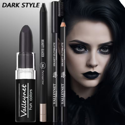 3pcs Matte Black Dark Makeup Collection.