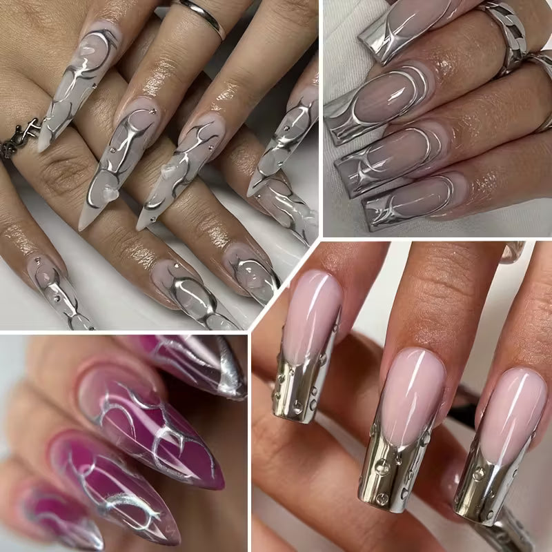 3pcs/SET 5ml Metallic Liner Nail Gel Polish Super Bright Mirror Pull Line.