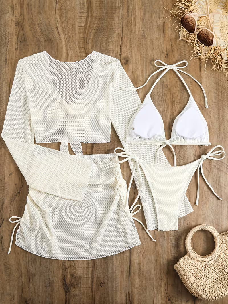 4-Piece Conservative Swimwear Set.