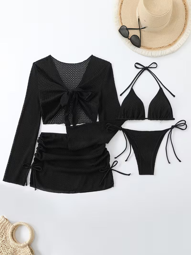 4-Piece Conservative Swimwear Set.