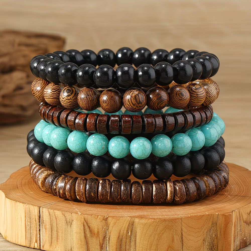 42pc Bohemian Wooden Bead Bracelet Mega-Set.