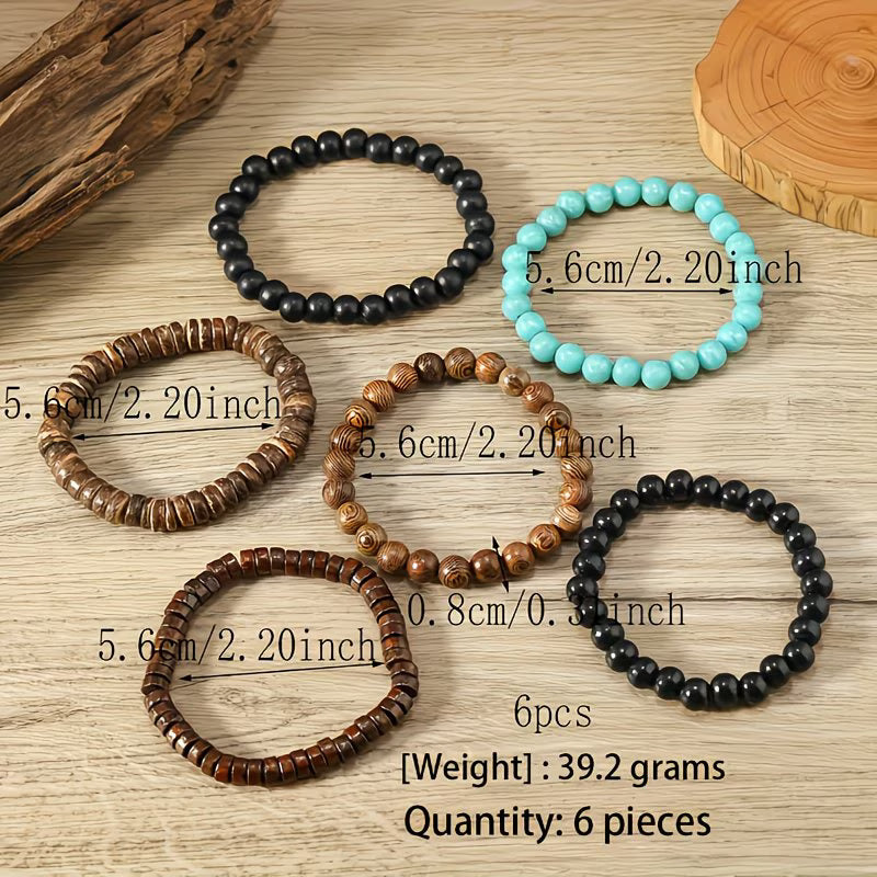 42pc Bohemian Wooden Bead Bracelet Mega-Set.