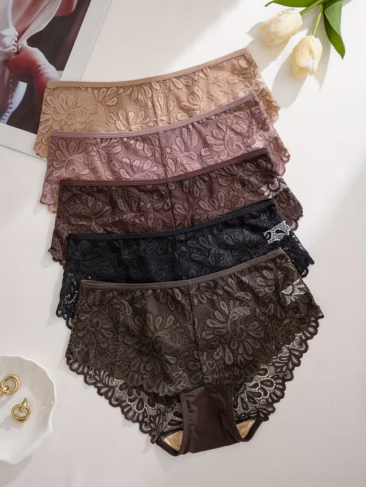 5-Pack Women’s Low-Waist Hollow-Out Briefs.