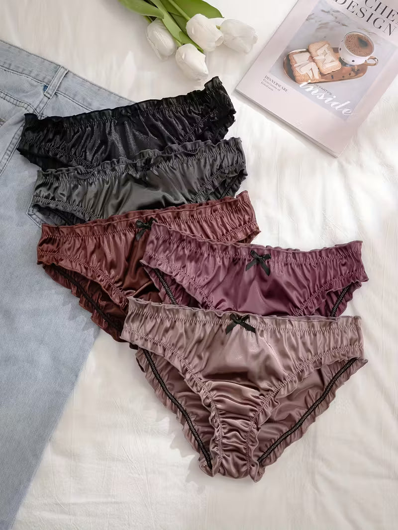 5-Pack Women’s Satin Bow Briefs.