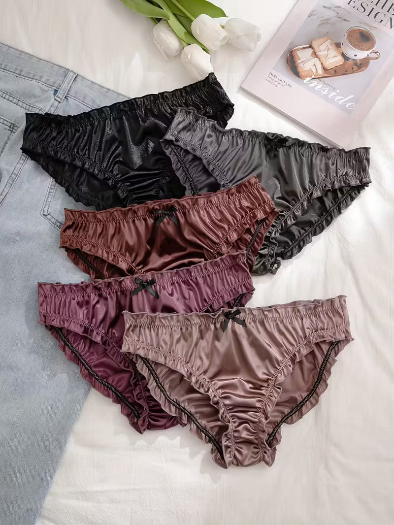 5-Pack Women’s Satin Bow Briefs.