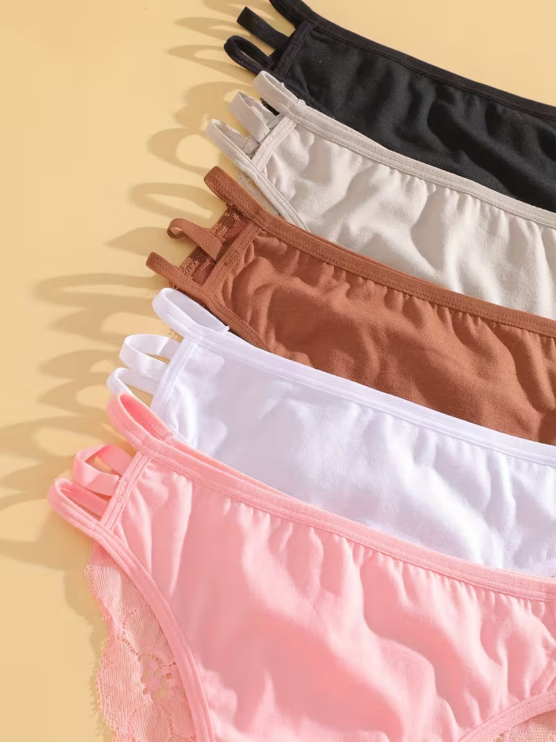 5-Pack Elegant Lace Patchwork Briefs.