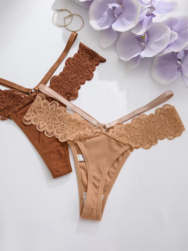 5-Pack Women’s Solid Color V-String Thongs – Soft Knit Set.