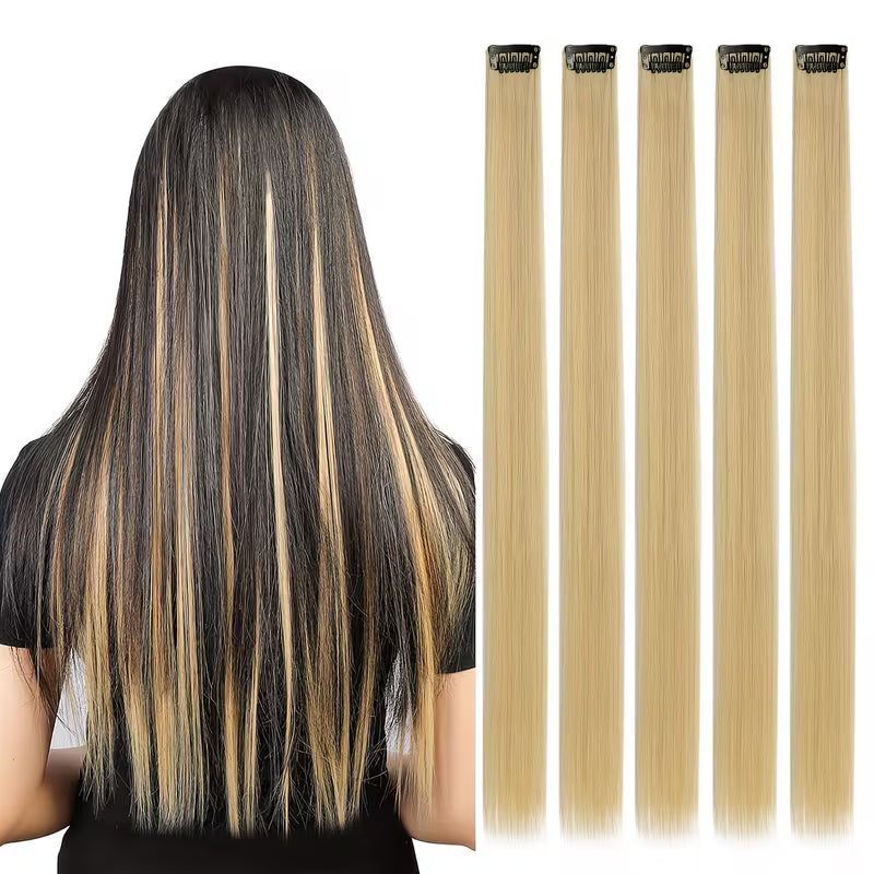 5-Piece Full Head Set for Instant Length & Volume Hair Extensions.