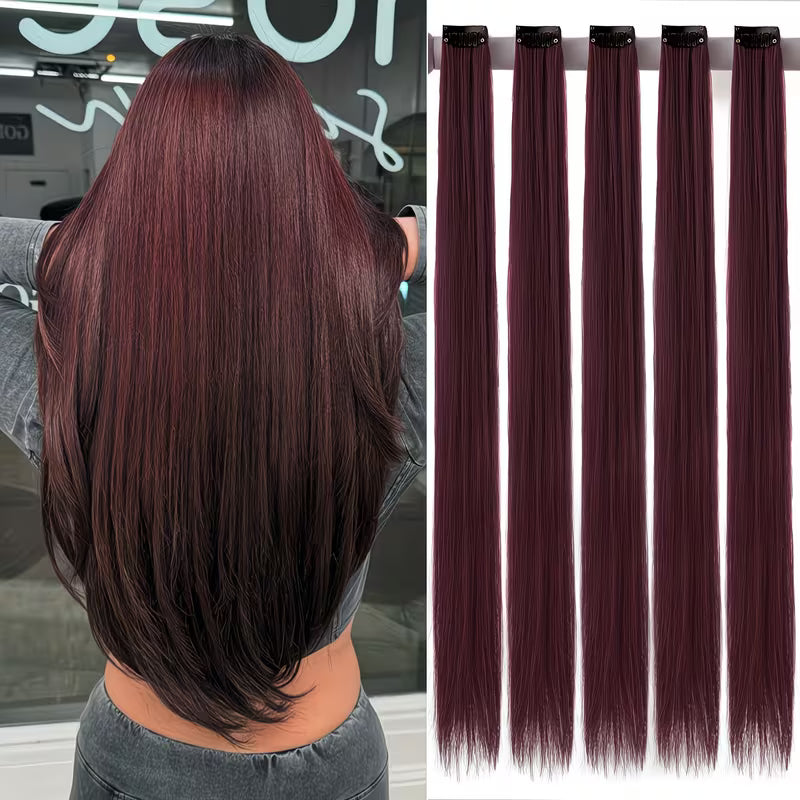 5-Piece Full Head Set for Instant Length & Volume Hair Extensions.