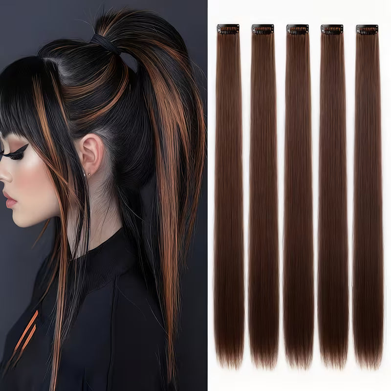 5-Piece Full Head Set for Instant Length & Volume Hair Extensions.