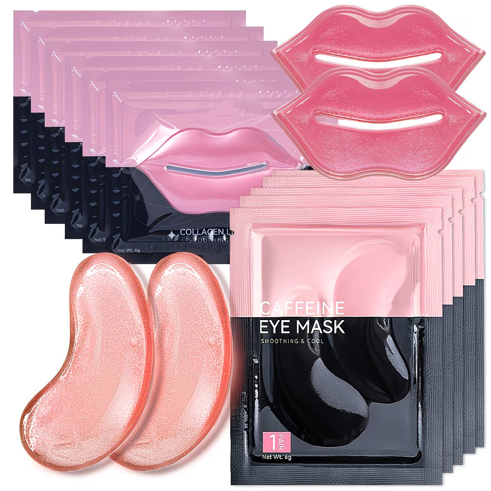 50-Pair Collagen & Caffeine Eye & Lip Mask Set.