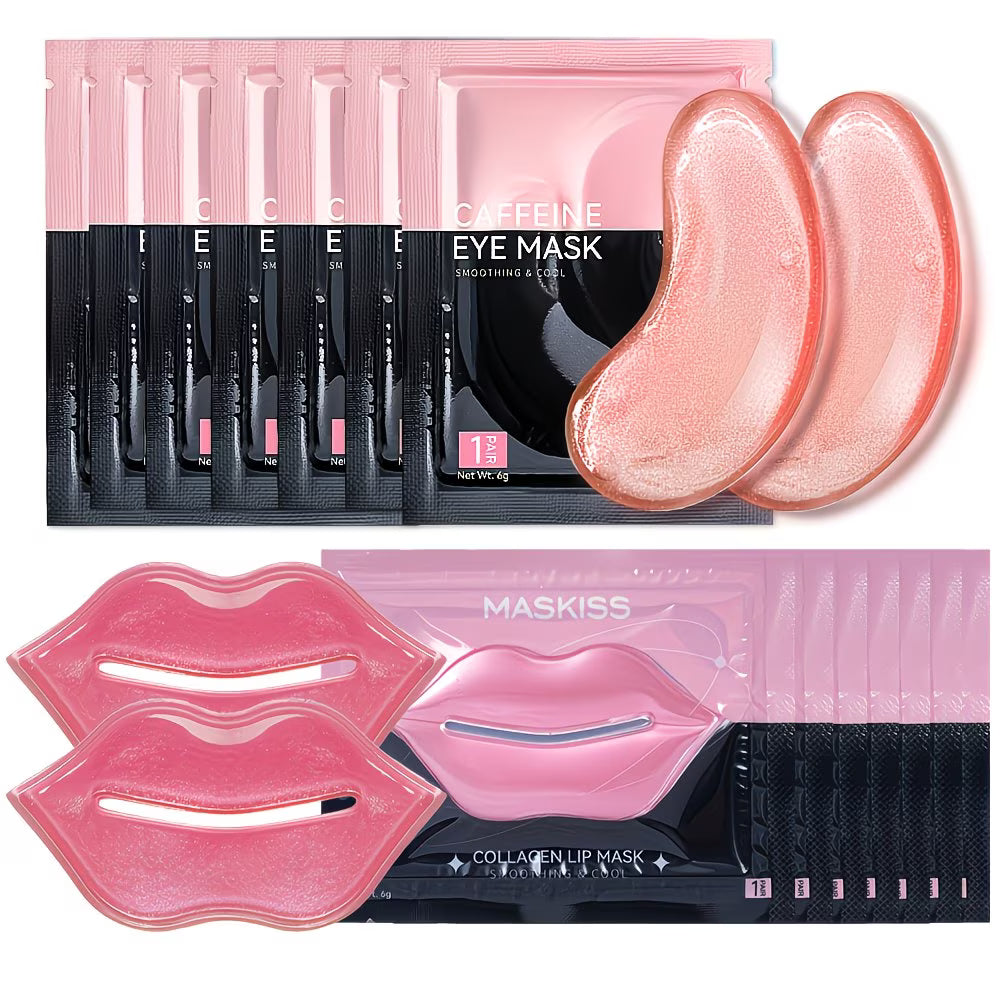 50-Pair Collagen & Caffeine Eye & Lip Mask Set.