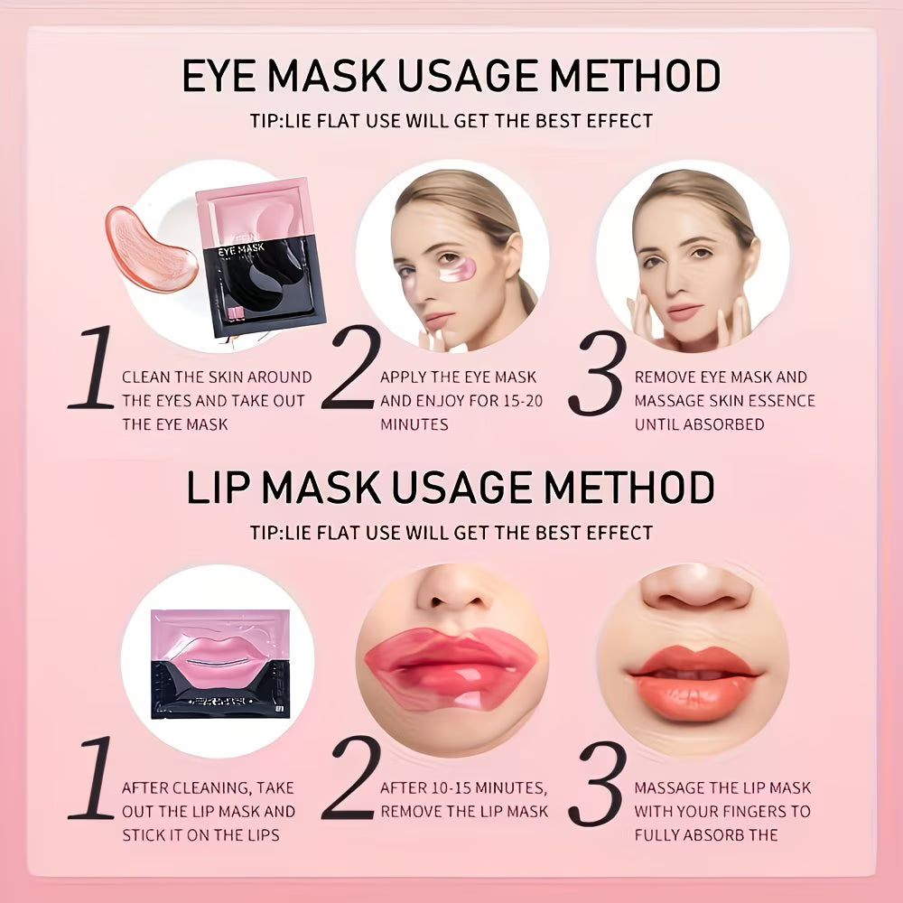 50-Pair Collagen & Caffeine Eye & Lip Mask Set.