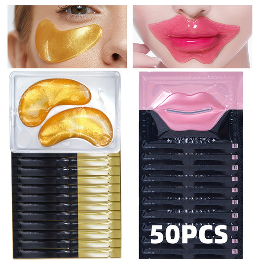 50-Pair Collagen & Caffeine Eye & Lip Mask Set.