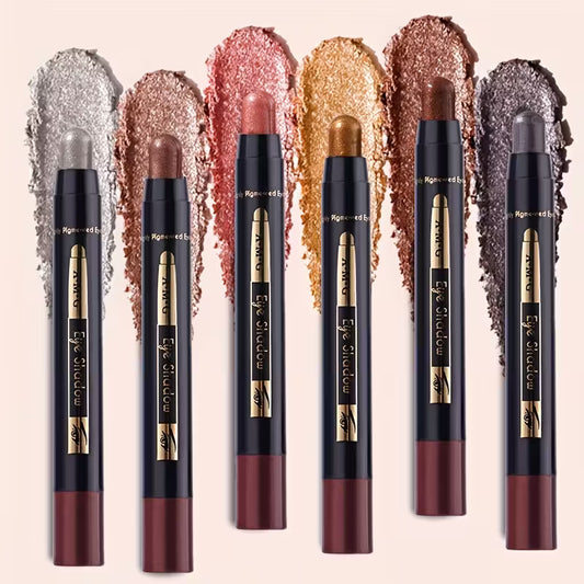 6-Color Coral & Metallic Shadow Pencil Set.