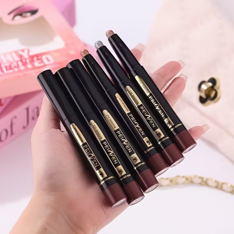 6-Color Coral & Metallic Shadow Pencil Set.