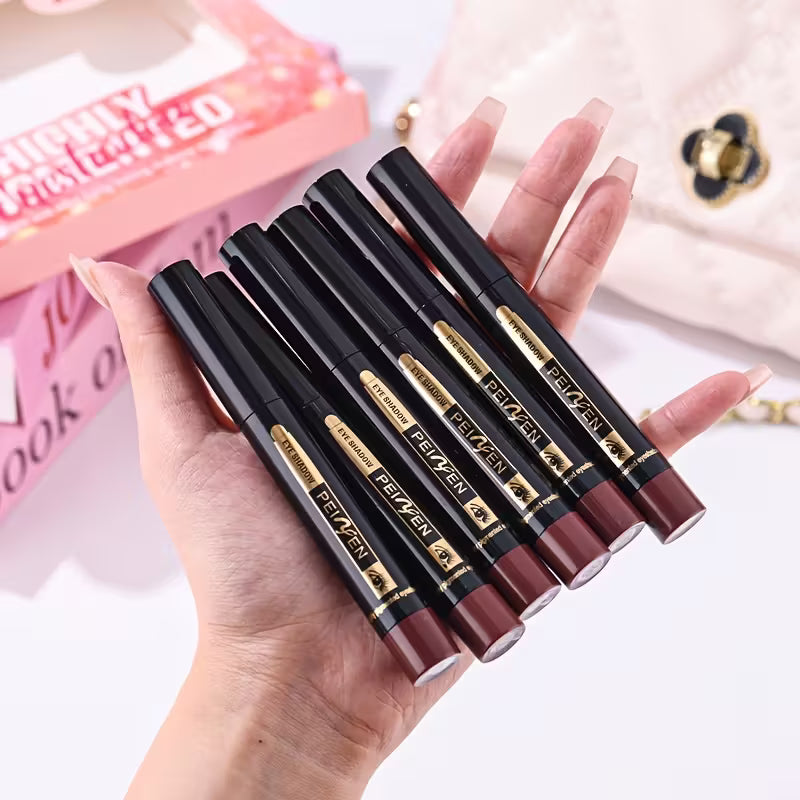 6-Color Coral & Metallic Shadow Pencil Set.